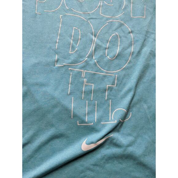 Nike Drifit Just Do It Tank Top Size L Blue Swoosh Logo Blue Athletic - Picture 5 of 7